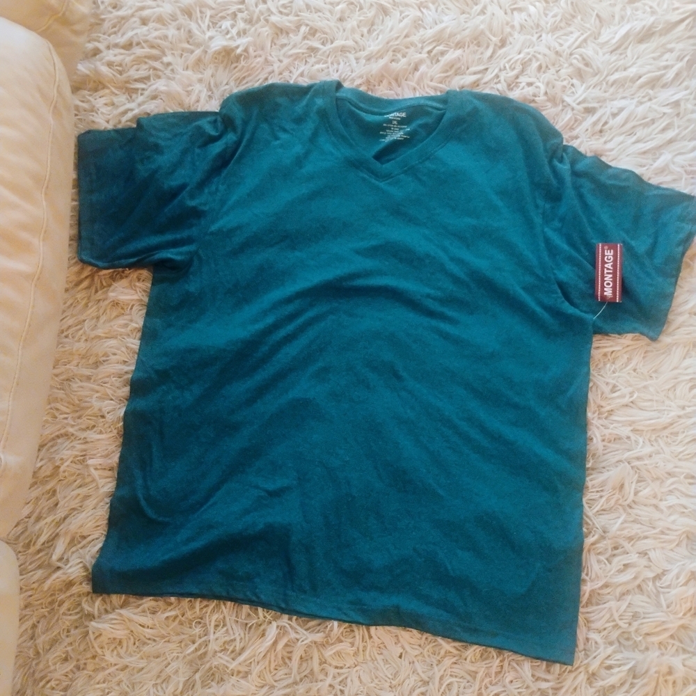 Montage Men’s T-Shirt, Sz XXL, Bright Blue, Short Sleeve, NWT